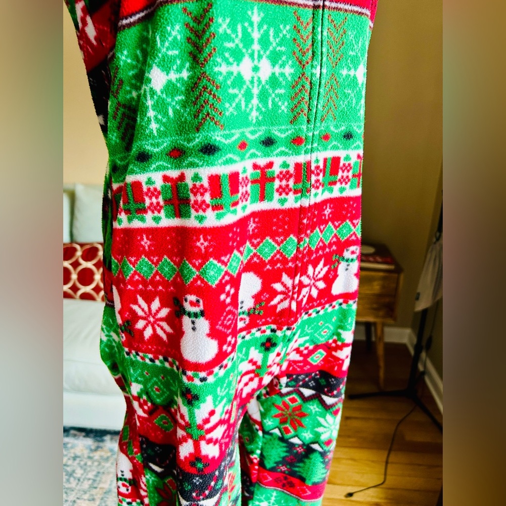 The Children's Place Kids XL 14 Holiday Onesie Snowman Christmas Fleece - Picture 4 of 10